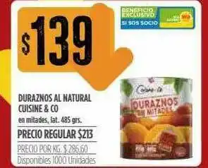 Supermercados Vea Duraznos Al Natural Cuisine & Co oferta