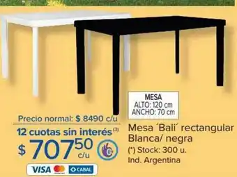 Carrefour Mesa 'bali' Rectangular Blanca Negra oferta
