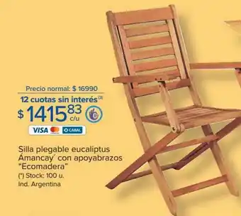 Silla Plegable Eucaliptus ámancay Con Apoyabrazos