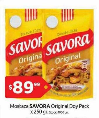 Cordiez Mostaza Savora Original Doy Pack oferta