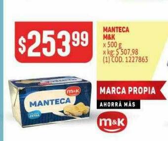 Makro Manteca M&k oferta