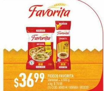 Makro Fideos Favorita oferta