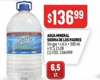 Makro Agua Mineral Sierra De Los Padres oferta