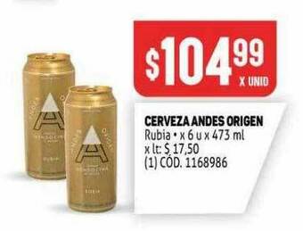 Makro Cerveza Andes Origen oferta