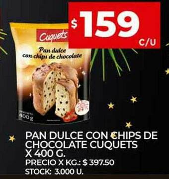 Supermercados DIA Pan Dulce Con Chips De Chocolate Cuquets oferta