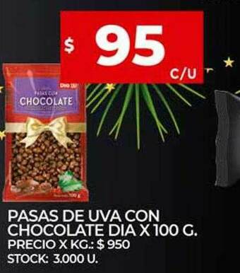 Supermercados DIA Pasas De Uva Con Chocolate Dia oferta