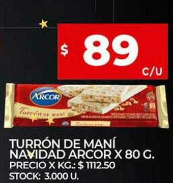 Supermercados DIA Turrón De Maní Navidad Arcor oferta
