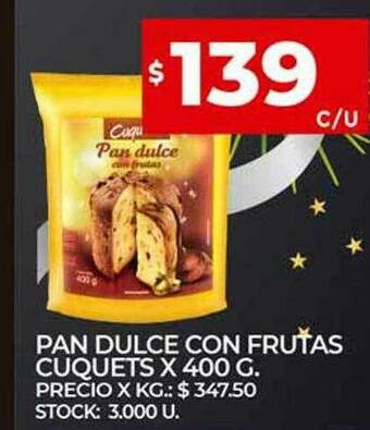 Supermercados DIA Pan Dulce Con Frutas Cuquets oferta
