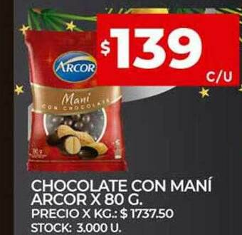 Supermercados DIA Chocolate Con Maní Arcor oferta