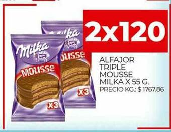 Supermercados DIA Alfajor Triple Mousse Milka oferta