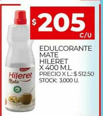 Supermercados DIA Edulcorante Mate Hileret oferta