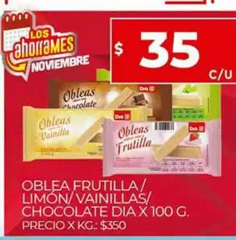 Supermercados DIA Oblea Frutilla Limón Vainillas Chocolate Dia oferta