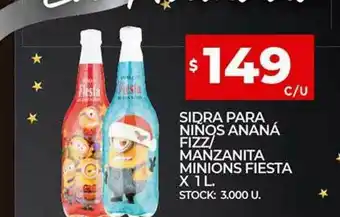 Supermercados DIA Sidra Para Niños Ananá Fizz Manzanita Minions Fiesta oferta