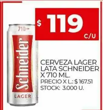 Supermercados DIA Cerveza Lager Lata Schneider oferta