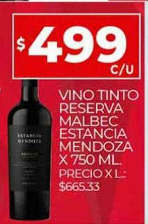 Supermercados DIA Vino Tinto Reserva Malbec Estancia Mendoza oferta