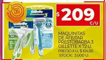 Supermercados DIA Maquinitas De Afeitar Prestobarba 3 Gillette oferta