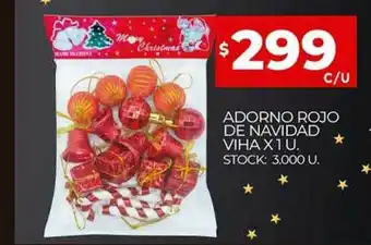 Supermercados DIA Adorno Rojo De Navidad Viha oferta