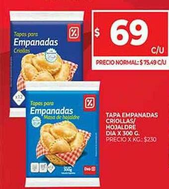 Supermercados DIA Tapa Empanadas Criollas Hojaldre Dia oferta