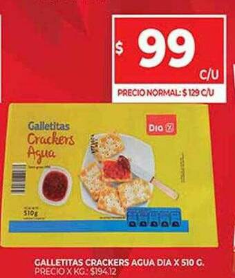 Supermercados DIA Galletitas Crackers Agua Dia oferta