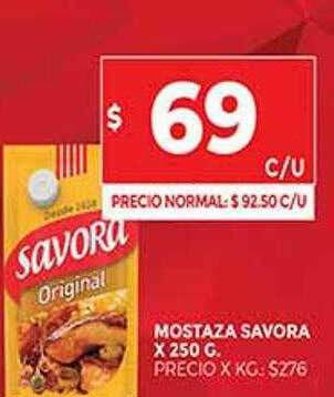 Supermercados DIA Mostaza Savora oferta