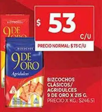 Supermercados DIA Bizcochos Clásicos Agridulces 9 De Oro oferta