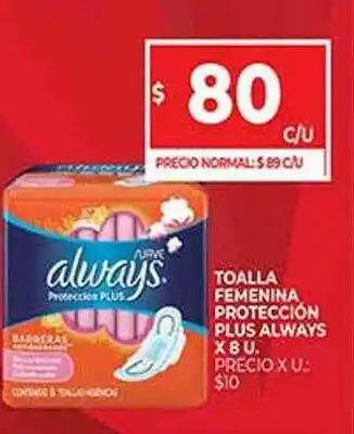 Supermercados DIA Toalla Femenina Protección Plus Always oferta