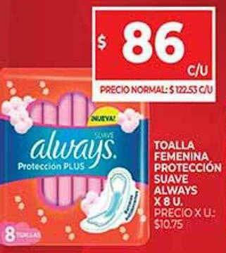 Supermercados DIA Toalla Femenina Protección Suave Always oferta