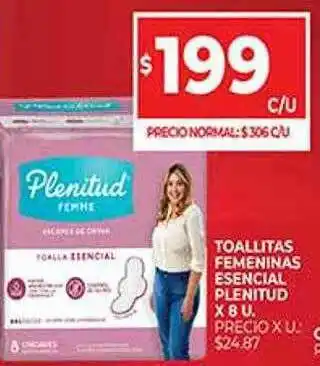 Supermercados DIA Toallitas Femeninas Esencial Plenitud oferta