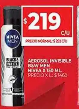 Supermercados DIA Aerosol Invisible B&w Men Nivea oferta