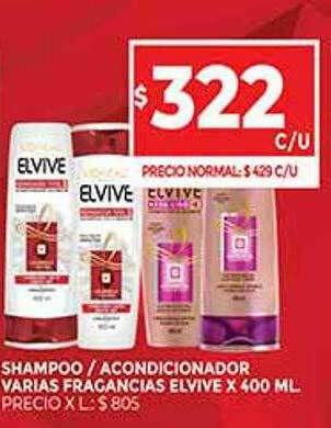 Supermercados DIA Shampoo Acondicionador Varias Fragancias Elvive oferta