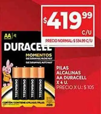 Supermercados DIA Pilas Alcalinas Aa Duracell oferta