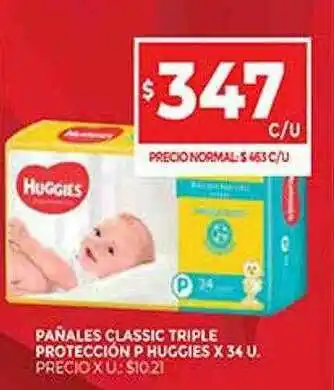 Supermercados DIA Pañales Classic Triple Protección P Huggies oferta