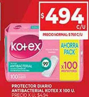 Supermercados DIA Protector Diario Antibacterial Kotex oferta