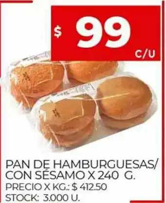 Supermercados DIA Pan De Hamburguesa Con Sésamo oferta