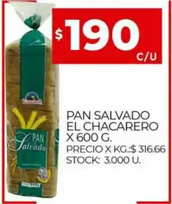 Supermercados DIA Pan Salvado El Chacarero oferta