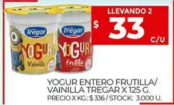 Supermercados DIA Yogur Entero Frutilla Vainilla Tregar oferta