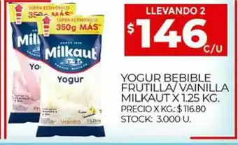 Yogur Bebible Frutilla Vainilla Milkaut