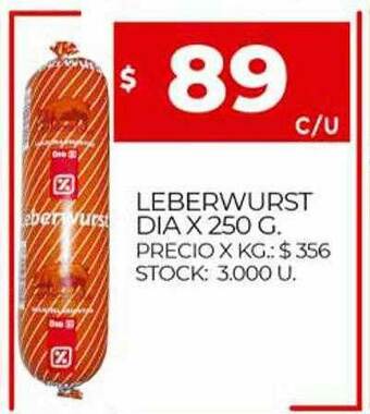 Supermercados DIA Leberwurst Dia oferta
