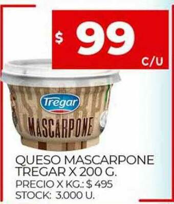 Supermercados DIA Queso Mascarpone Tregar oferta