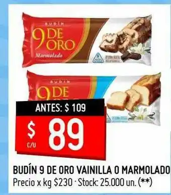 Walmart Budín 9 De Oro Vainilla O Marmolado oferta