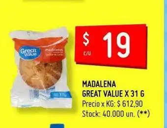 Walmart Madalena Great Value oferta