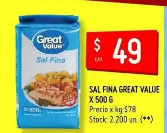 Walmart Sal Fina Great Value oferta