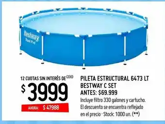 Walmart Pileta Estructural 6473 Lt Bestway C Set oferta