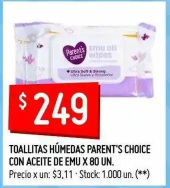Walmart Toallitas Húmedas Parent's Choice Con Aceite De De Emu oferta