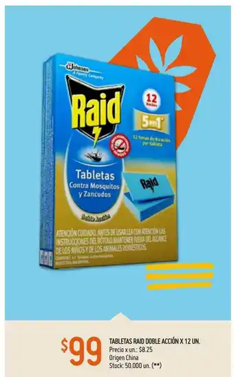 Tabletas Raid Doble Acción