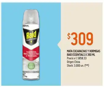 Walmart Mata Cucarachas Y Hormigas Raid Essentials oferta