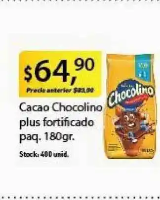 Supermercados Damesco Chocolino Plus Fortificado Cacao paq. 180gr oferta