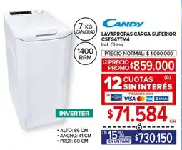 Carrefour Candy lavarropas carga superior oferta