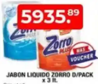 Maxiconsumo Zorro jabon liquido d/pack oferta