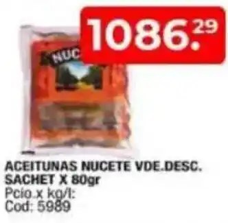 Maxiconsumo Aceitunas nucete vde.desc. sachet oferta